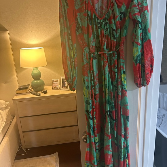 FARM Rio Turquoise and Red Botanical Maxi Dress - Picture 2 of 6